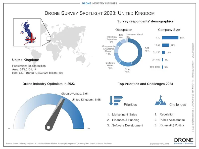 drone companies in UK drone market infographic